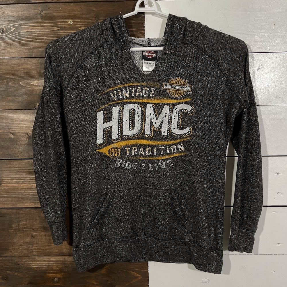 Harley Davidson Ride to Live HDMC Sweater Hoodie Women's Size XS‎ Lightweight